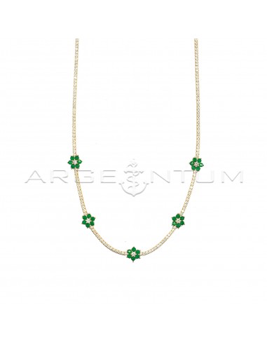 Tennis necklace of white zircons with...