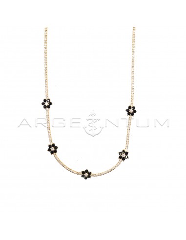 Tennis necklace of white zircons with...