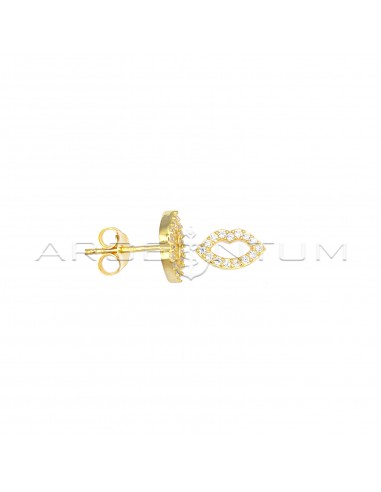 Yellow gold plated white zircon mouth...