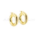 Orecchini a cerchio tubolare con chiusura a ponte placcati oro giallo in argento 925