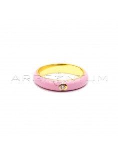 Pink enameled wedding ring...