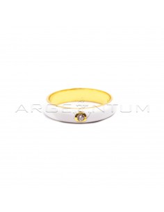 White enameled wedding ring...