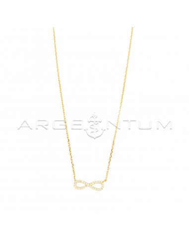 Forced link necklace with yellow gold...