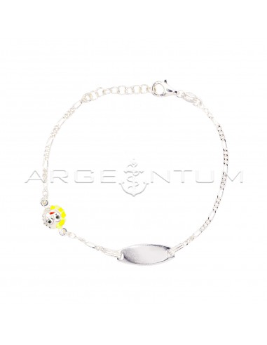 3 + 1 mesh bracelet with central oval...