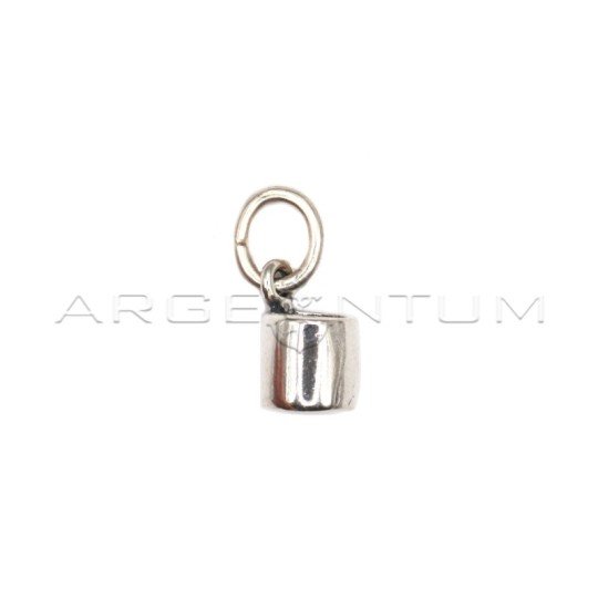 Ciondolo microfuso pasta tubetto liscio in argento 925