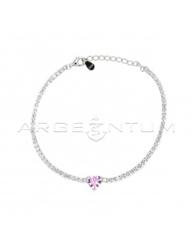 White tennis bracelet with pink...