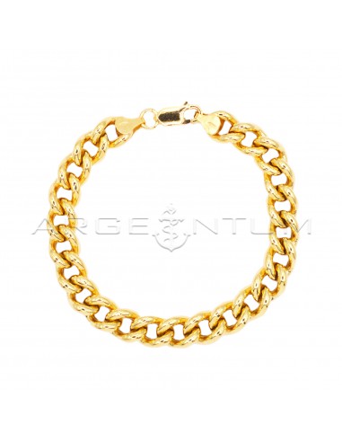 Yellow gold plated rounded curb mesh...