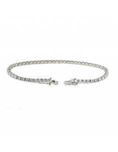 White gold plated tennis bracelet with 3 mm white zircons. in 925 silver