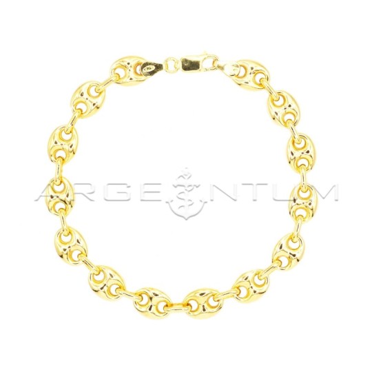 Bracciale maglia marina bombata placcato oro giallo in argento 925