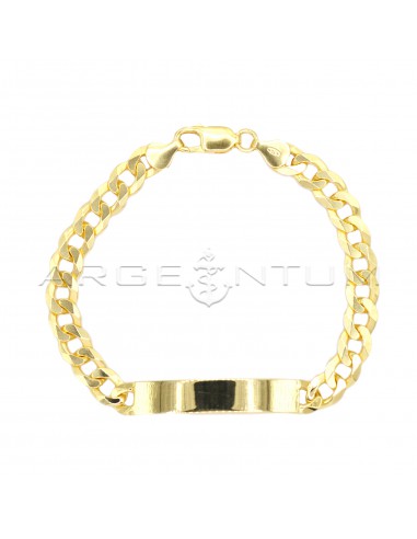 Curb mesh bracelet with yellow gold...