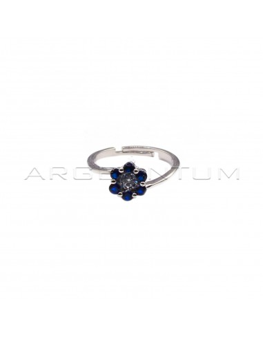 Adjustable flower ring with central...