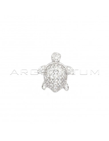White zircon turtle pendant with...
