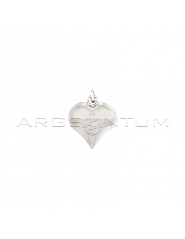 White gold plated satin paired heart...