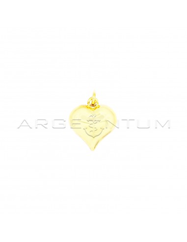 Yellow gold plated shiny paired heart...