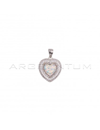 Pendant with white opalaescent heart...