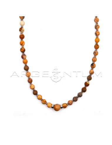 Country spheres necklace with white...