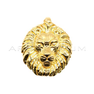 Electroformed pendant lion's head engraved with yellow gold plated pass-through counter in 925 silver