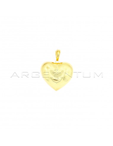 40 mm convex heart pendant with oval...