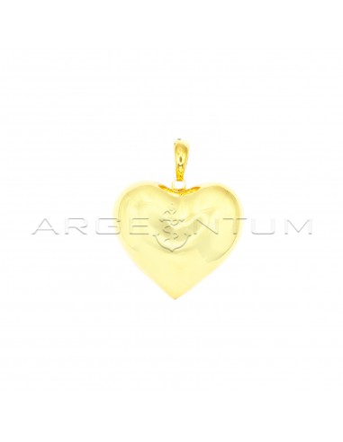 Convex heart pendant mm 45 with oval...