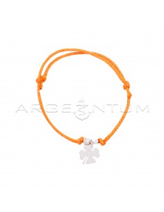 Orange cord bracelet with...