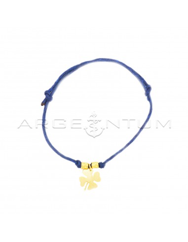Blue cord bracelet with slip knots,...