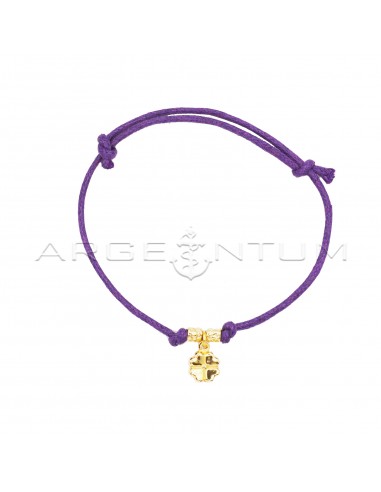 Purple cord bracelet with slip knots,...