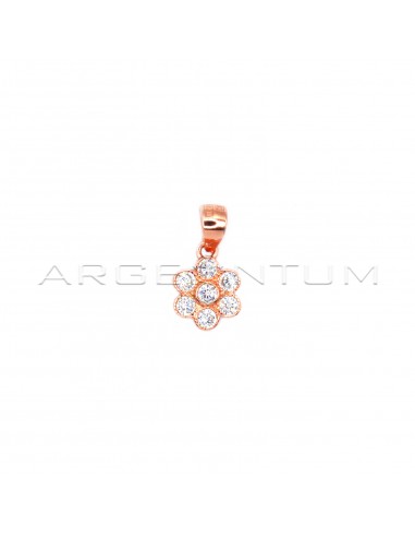 Rose gold plated flower pendant with...