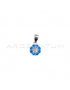 Flower pendant with blue...