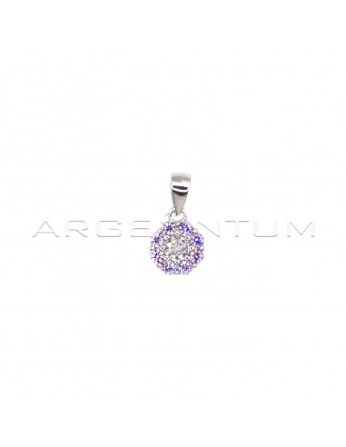 Flower pendant with lilac cubic...