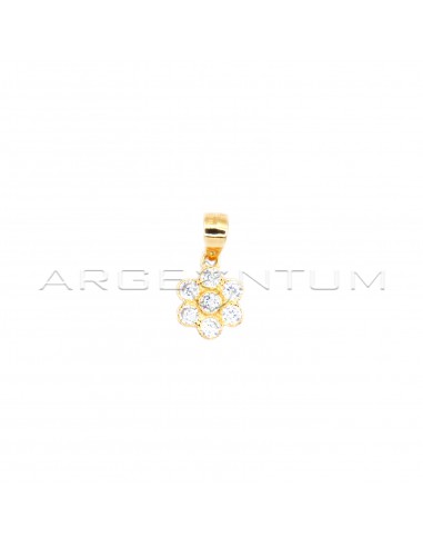 White zircon flower pendant with...