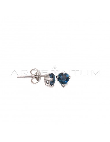 Lobe earrings with blue heart zircon...