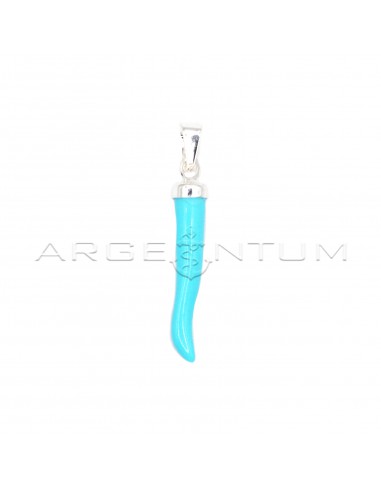 Horn pendant in turquoise paste with...