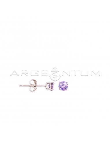 Light point earrings with 4 mm purple...
