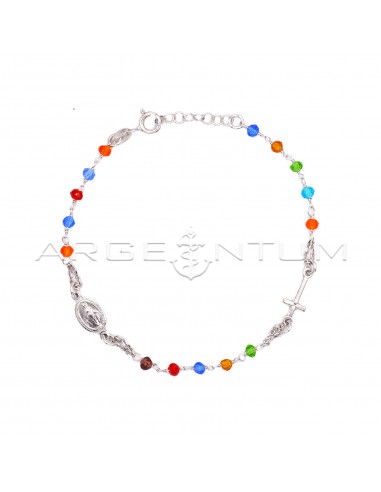 Muticolor crystal rosary bracelet...