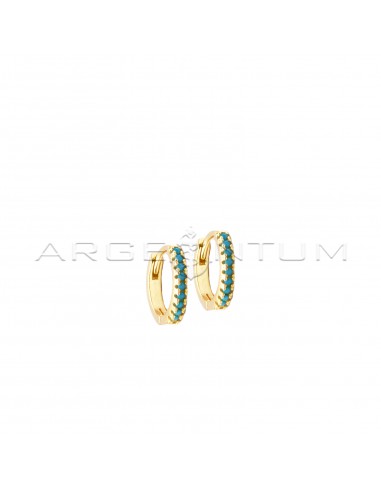 Turquoise zircon hoop earrings with...