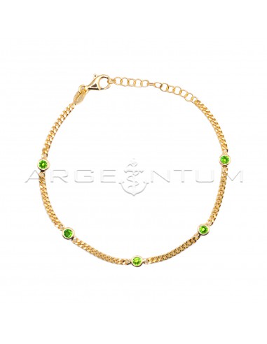 Curb mesh bracelet with green onion...