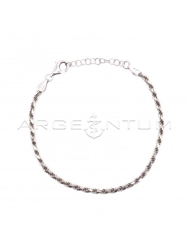 White gold plated rope link bracelet...