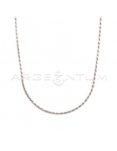 White gold plated rope link necklace...