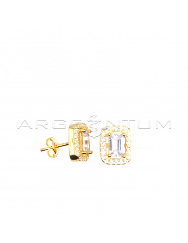 Stud earrings with white octagonal...