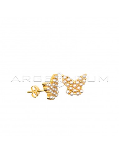 Yellow gold-plated butterfly stud...