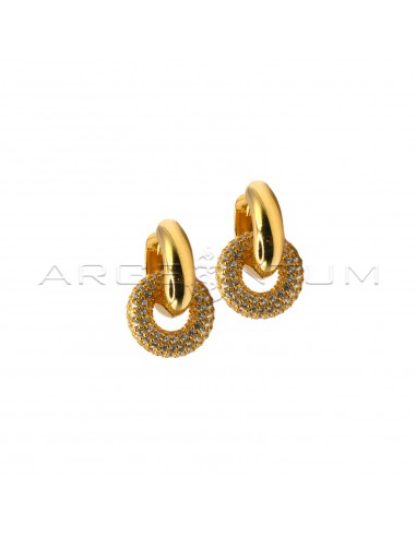 Hoop earrings rounded band with round...