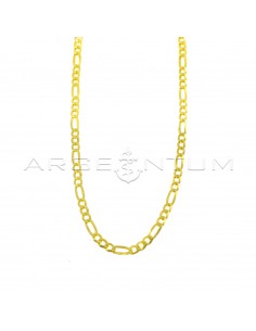 3 1 5 mm yellow gold plated link necklace in 925 silver (60 cm)