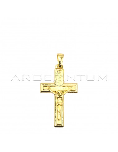 Plate cross pendant with striped and...