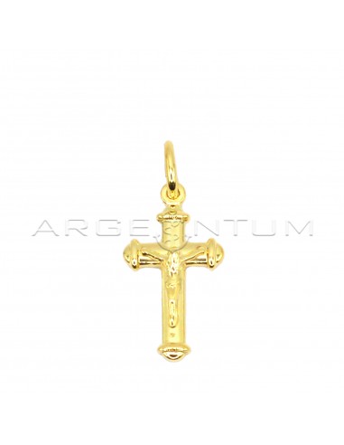 Cross pendant with rounded tips and...