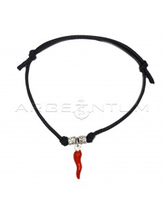 Black cord bracelet with...