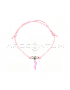 Pink cord bracelet with...