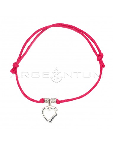 Fuchsia cord bracelet with slip...