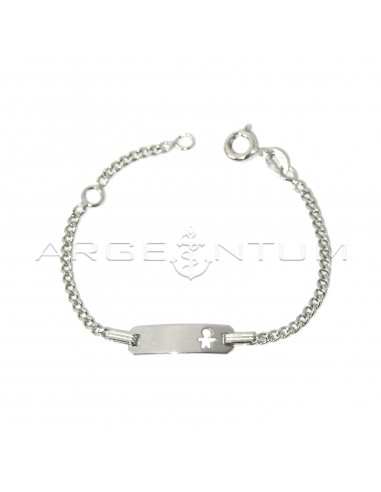 Curb bracelet with rectangular plate...