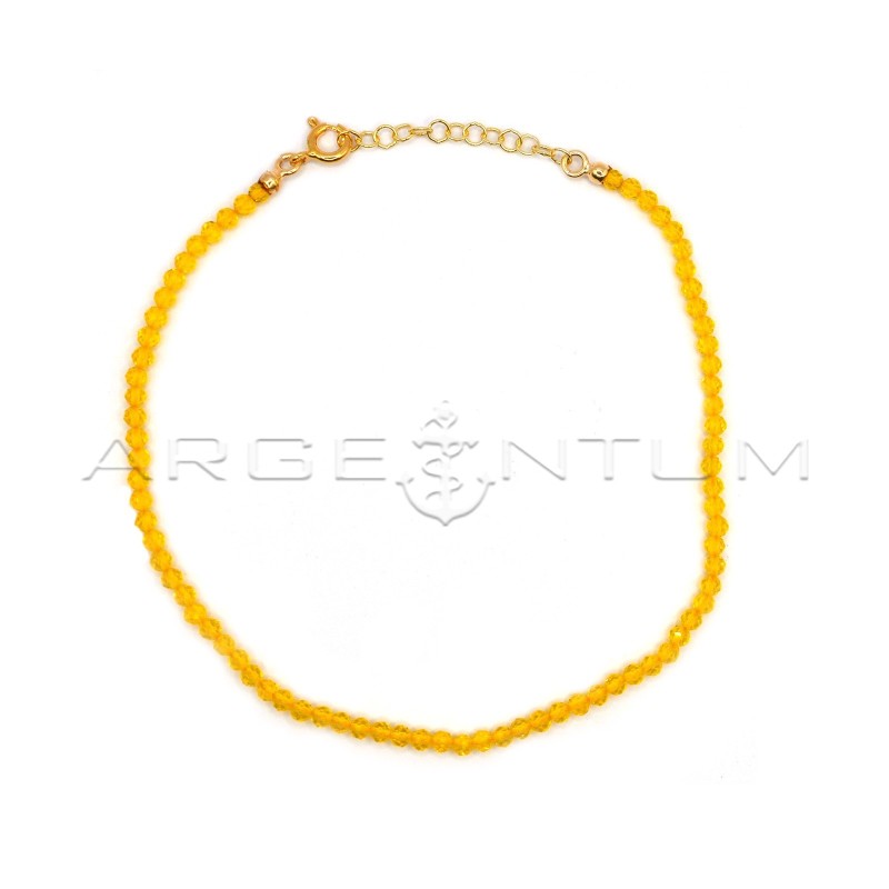 Yellow gold plated swarovski anklet in 925 silver