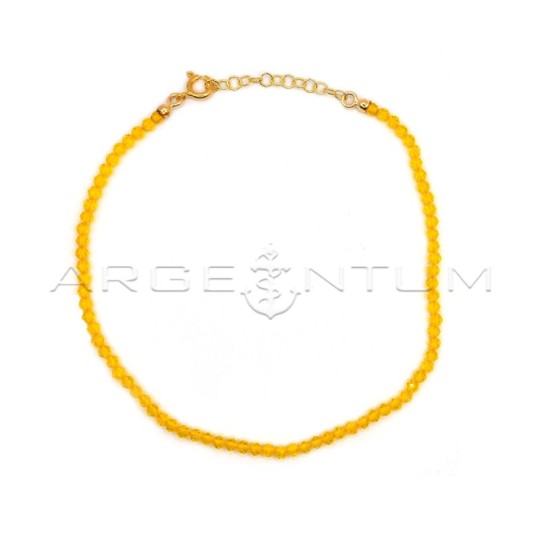 Cavigliera in swarovski gialli placcata oro giallo in argento 925